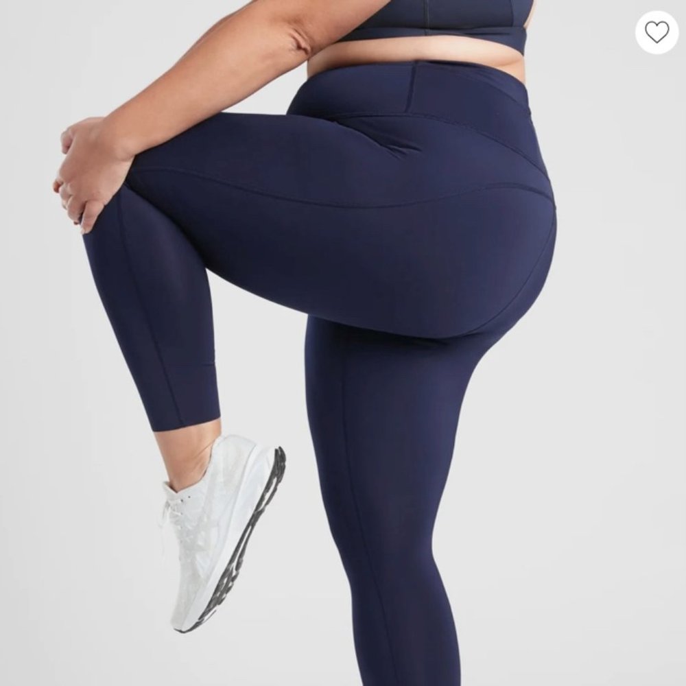 Athleta Accelerate Running Leggings Dress Blue 7/8 Tight